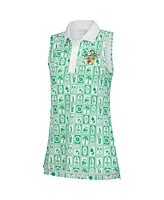Smith & Quinn Women's Green Arnold Palmer Invitational Geo Print Sleeveless Polo Shirt