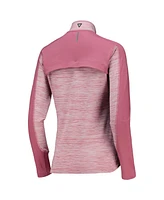 LevelWear Women's Pink Arnold Palmer Invitational Aura Space-Dye Raglan Full-Zip Top