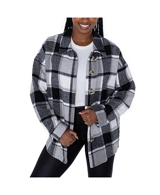 Gameday Couture Women's Gray Tampa Bay Buccaneers Field Side Fun Plaid Button-Up Overshirt