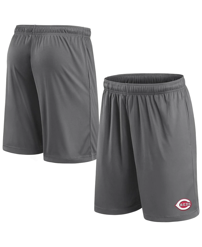 Fanatics Men's Gray Cincinnati Reds Primary Logo Shorts