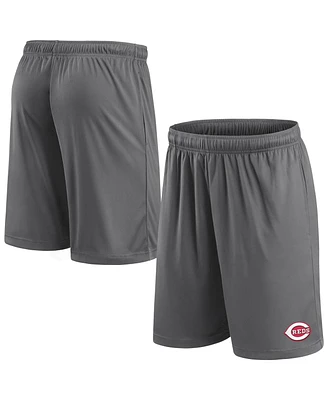 Fanatics Men's Gray Cincinnati Reds Primary Logo Shorts