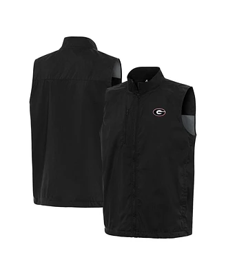 Antigua Men's Black Georgia Bulldogs Brisk Full-Zip Vest