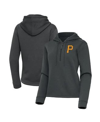 Antigua Women's Pewter Pittsburgh Pirates Contemporary Quarter-Zip Hoodie
