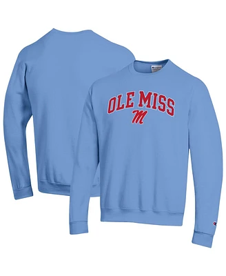 Champion Men's Powder Blue Ole Miss Rebels Arch Over Logo Pullover Sweatshirt