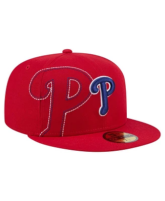 New Era Men's Red Philadelphia Phillies Yarn Stitch 59FIFTY Fitted Hat