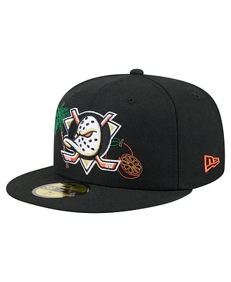 New Era Men's Black Anaheim Ducks State Stitch 59FIFTY Fitted Hat