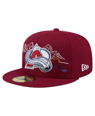 New Era Men's Burgundy Colorado Avalanche State Stitch 59FIFTY Fitted Hat