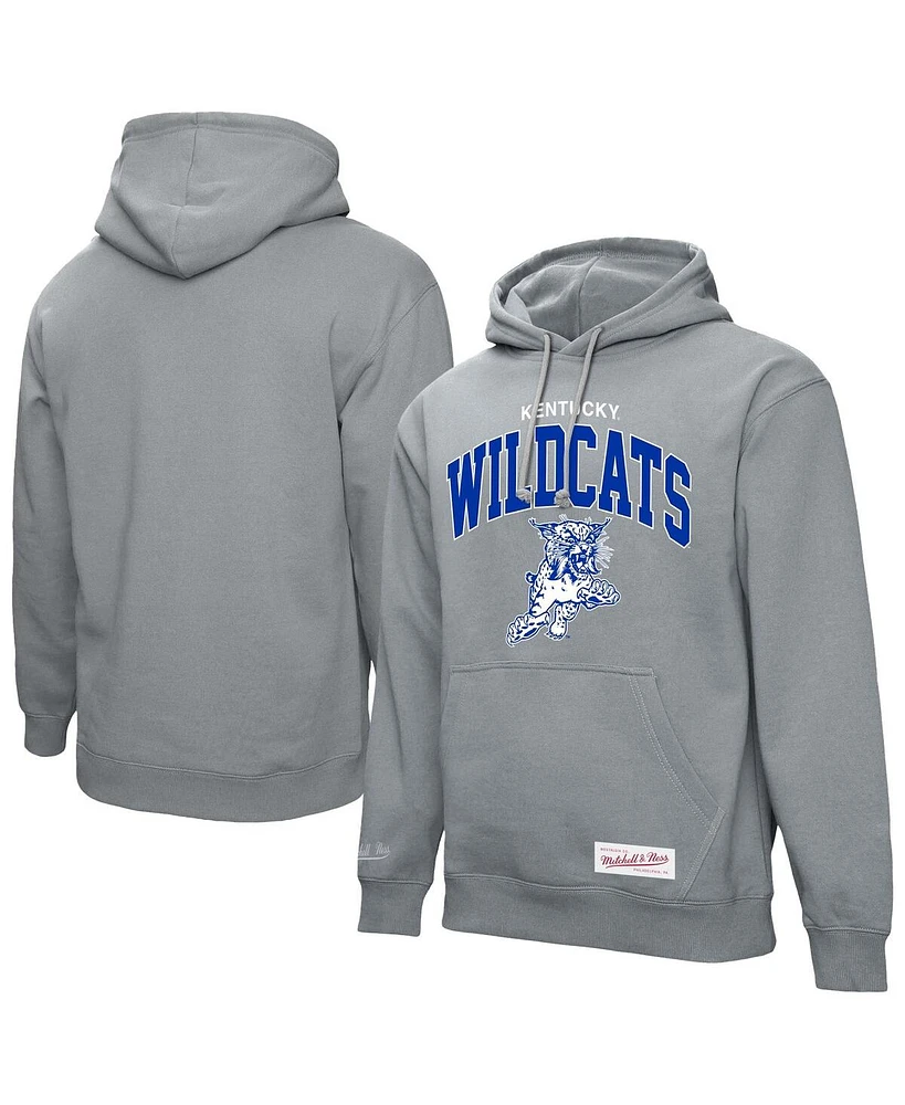 Mitchell & Ness Men's Heather Gray Kentucky Wildcats Classic Arch Pullover Hoodie