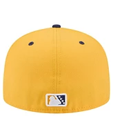 New Era Men's Gold/Navy Montgomery Biscuits Authentic Collection 59FIFTY Fitted Hat