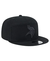 New Era Men's Black Minnesota Vikings Adventure Canvas Split Panel 9FIFTY Snapback Hat