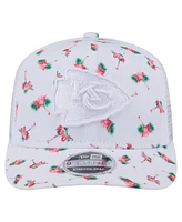 New Era Men's White Kansas City Chiefs Adventure Flamingo Pattern 9SEVENTY Stretch-Snap Hat