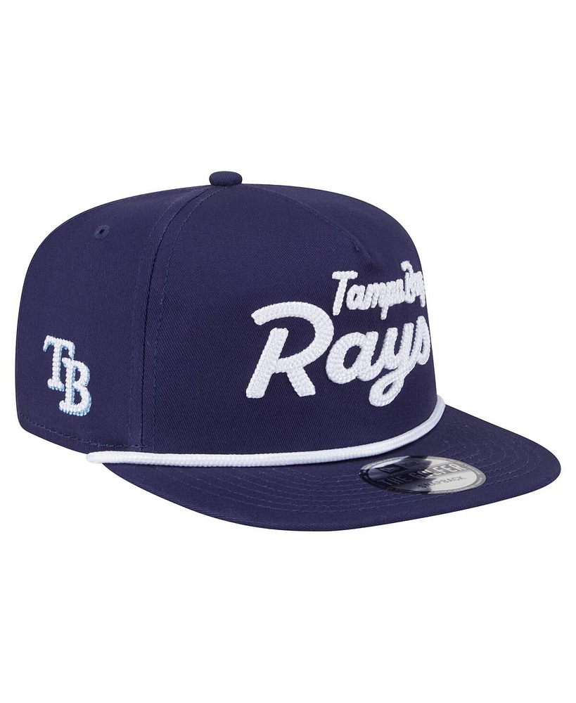 New Era Men's Navy Tampa Bay Rays Team Text Golfer Snapback Hat