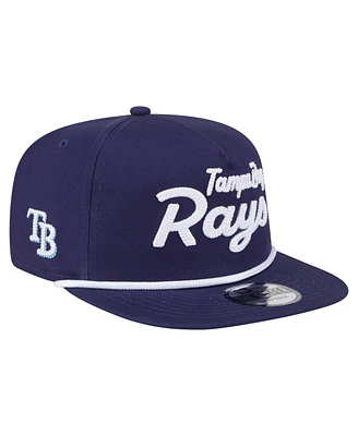 New Era Men's Navy Tampa Bay Rays Team Text Golfer Snapback Hat