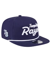 New Era Men's Navy Tampa Bay Rays Team Text Golfer Snapback Hat