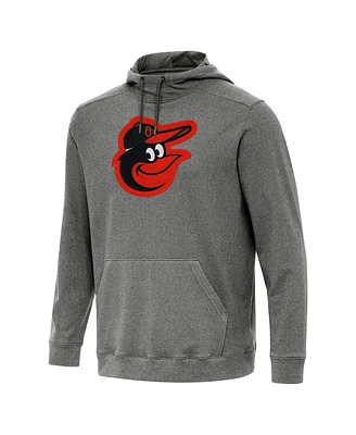 Antigua Men's Heather Black Baltimore Orioles Cloud Pullover Hoodie