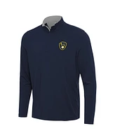 Antigua Men's Navy Milwaukee Brewers Content Quarter-Zip Top