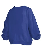 Pressbox Women's Royal Kentucky Wildcats Janise Arch Over Logo Waist Length Oversized Pullover Sweatshirt