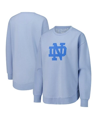 Pressbox Women's Light Blue Notre Dame Fighting Irish Poncho Fleece Pullover Sweatshirt