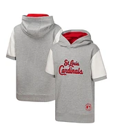 Outerstuff Big Boys and Girls Heather Gray St. Louis Cardinals Line Up Short Sleeve Pullover Hoodie