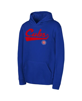 Outerstuff Big Boys and Girls Royal Chicago Cubs Tailor Made Fleece Pullover Hoodie