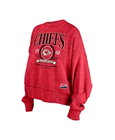 New Era Women's Red Kansas City Chiefs Throwback Boxy Sweatshirt