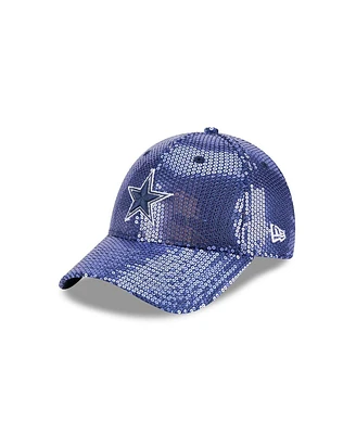 New Era Women's Navy Dallas Cowboys Gameday Sequin 9FORTY Adjustable Hat