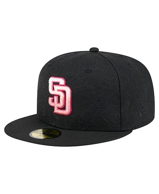 New Era Men's Black San Diego Padres Tonal Koi 59FIFTY Fitted Hat