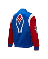 Mitchell & Ness Men's Royal/Red Atlanta Braves Cooperstown Collection Team Origins Satin Full-Snap Jacket