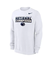 Nike Men's White Penn State Nittany Lions 2025 Ncaa Wrestling National Champions Club Fleece Pullover Sweatshirt