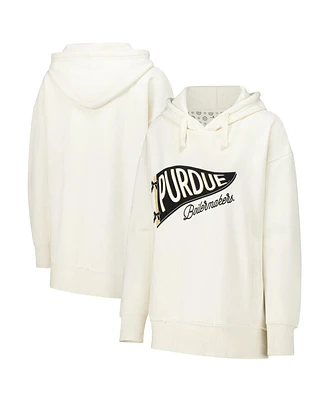 Pressbox Women's Cream Purdue Boilermakers Marni Pullover Hoodie
