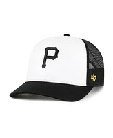 '47 Brand Men's White/Black Pittsburgh Pirates Freshman Trucker Adjustable Hat