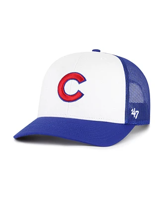 '47 Brand Men's White/Royal Chicago Cubs Freshman Trucker Adjustable Hat