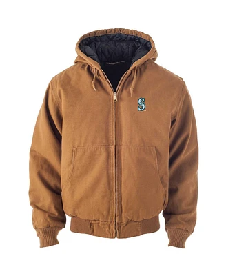 Dunbrooke Men's Brown Seattle Mariners Dakota Work Full-Zip Hoodie Jacket