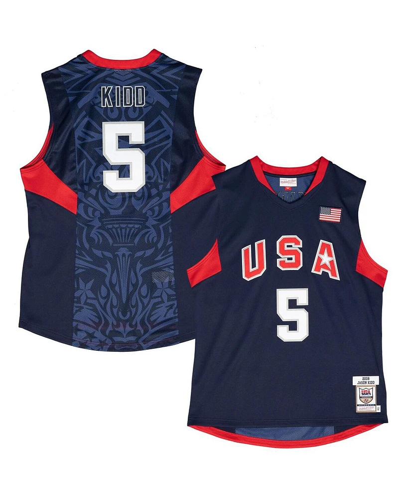 Mitchell & Ness Men's Jason Kidd Navy Usa Basketball 2008 Authentic Player Jersey