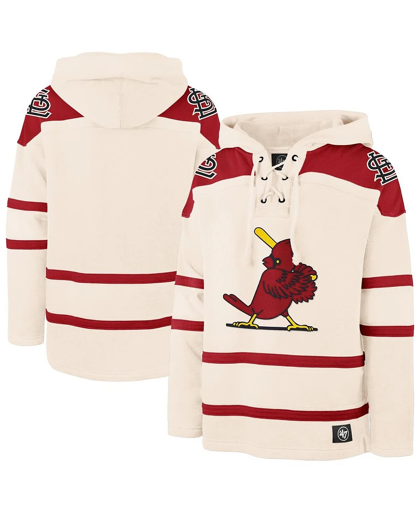 '47 Brand Men's Cream St. Louis Cardinals Superior Lacer Pullover Hoodie