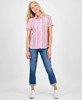 Nautica Jeans Women's Striped Camp Shirt