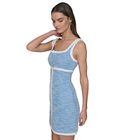 Karl Lagerfeld Paris Women's Tweed Square-Neck Sleeveless Sheath Dress