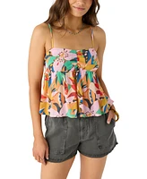 O'Neill Juniors' Reeta Printed Crinkled Sleeveless Top