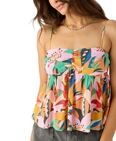 O'Neill Juniors' Reeta Printed Crinkled Sleeveless Top