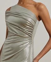 Lauren Ralph Women's Metallic One-Shoulder Cocktail Dress