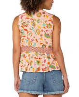 Liverpool Los Angeles Women's Printed Sleeveless Peplum Top