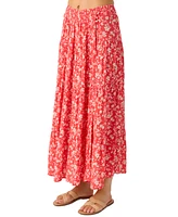 O'Neill Juniors' Luciana Printed Smocked-Waist Tiered Skirt