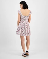 Kingston Grey Juniors' Floral Printed Cotton Mini Dress