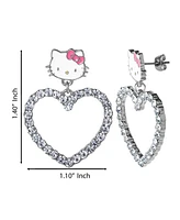 Hello Kitty Sanrio Heart Dangle Drop Earrings