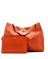 Pre-Owned Salvatore Ferragamo Large Trifolio Tote Leather