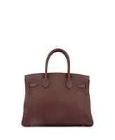 Pre-Owned Hermes Birkin 30 Handbag Clemence with Gold Hardware