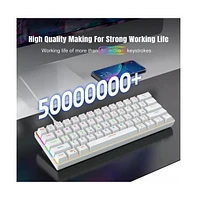 60% Mechanical Gaming Keyboard, Red Switch, Wired Gaming Colorful Backlit Gaming Keyboard, Pudding Keycaps Compact