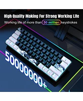60% Mechanical Gaming Keyboard,61 Keys Blue Switches,Wired Mechanical Keyboard with Led Backlit,Compact Ergonomic Keyboard (Black)
