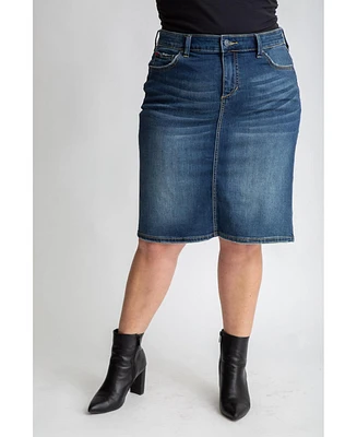 Slink Jeans Plus Denim knee length skirt 23"