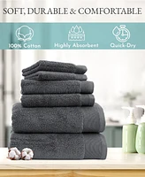 6-Piece Bath Towel Set, Soft 100% Cotton by California Design Den